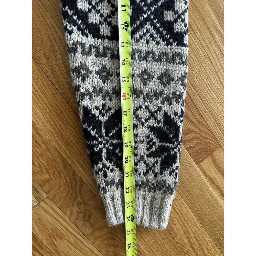 Vtg 90’s Mens Sweater Snowflake Wool Chunky Knit Sz L Nordic Fairisle Ic…​​​